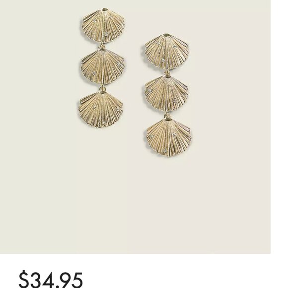 Sea Shell Drop Earrrings - Picture 2 of 3